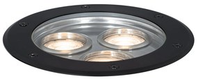 Spot modern pentru sol negru 3 lumini IP65 - Tribus
