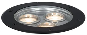 Spot modern pentru sol negru 3 lumini IP65 - Tribus
