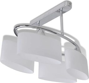 vidaXL Plafonieră cu abajururi de sticlă elipsoide, pentru 4 becuri E14