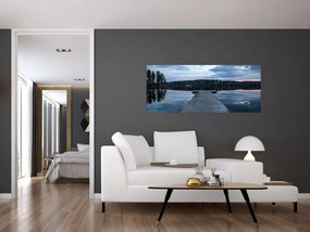 Tablou - Ponton de lemn, lac (120x50 cm)