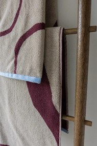 Prosop burgundy/grej din bumbac organic din frotir 70x133 cm Nova Arte – Mette Ditmer Denmark