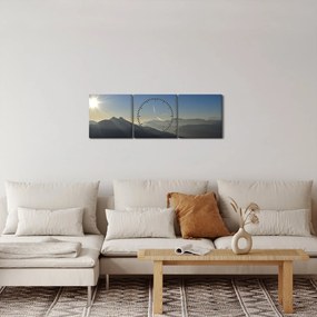 Tablou - Deasupra vârfurilor de munți (cu ceas) (90x30 cm)