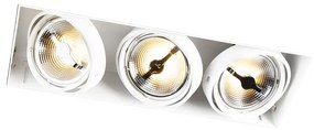 Spot integrat alb AR111 Trimless 3 lumini - Oneon