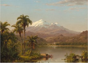 Tablou pe sticlă - Frederic Edwin Church, Tamaca Palms, reproducere (70x50 cm)