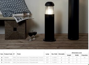 Aplica de perete exterior moderna IP65 Bronx 7899BK SRT