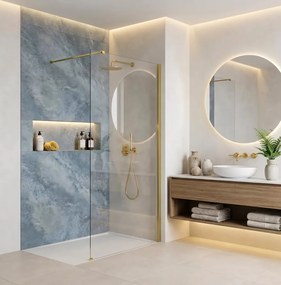 Paravan de dus Rea Flexi Transparent 70 cm auriu