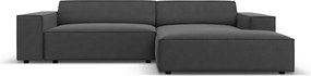 Coltar modular dreapta 3 locuri, Jodie, Micadoni Home, BL, 224x166x70 cm, catifea, gri