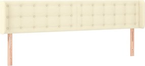vidaXL Tăblie de pat cu aripioare crem 163x16x78/88 cm piele ecologică