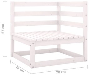 Canapea de gradina cu 2 locuri, alb, lemn masiv de pin 1, Alb, nu