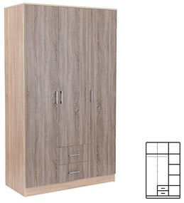 Dulap Miami 120x205 cm stejar York-stejar Sonoma