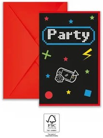 Gamer Gaming Party invitație petrecere 6 buc FSC
