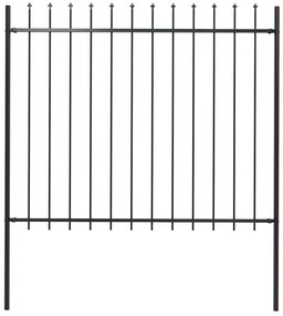 vidaXL Gard de grădină cu vârf tip suliță din oțel, 181x150 cm, negru
