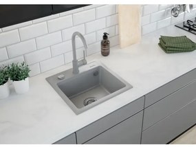 Deante ZORBA ZQZ_S103 - Chiuvetă de bucătărie 44x44 cm granit/gri metalizat