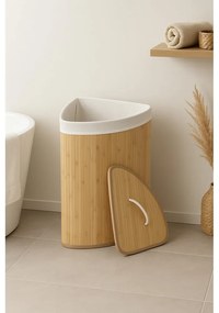 Coș de rufe în culoare naturală din bambus 40 l Bamboo – Compactor