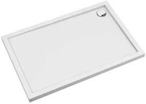 Cadita dus dreptunghiulara din acril Omnires Merton alb 70x100 cm
