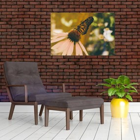 Tablou cu fluture pe floare (90x60 cm)