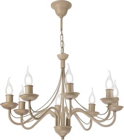 Lustră suspendată pe lanț ANTON, 8 x E14, 60 W, 230 V, bej