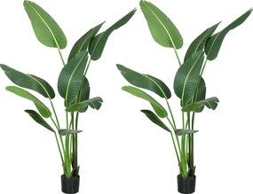 HOMCOM Palmierul Calatorilor Artificial de 5 metri Cu Ghiveci, Planta Artificiala, Pentru Decorarea Camerei De Zi, Biroului De Acasa | Aosom Romania