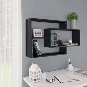 vidaXL Rafturi de perete, negru, 104x20x58,5 cm, lemn prelucrat