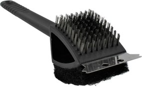 Perie profesională pentru curățarea grătarului, 3în1, cu mâner ergonomic, cap multifuncțional, BBQ