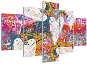 Tablou - Inima pe un fundal abstract (150x105 cm)