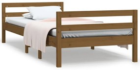 821627 vidaXL Cadru de pat, maro miere, 90x200 cm, lemn masiv de pin