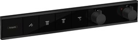 Baterie cada - dus incastrata Hansgrohe RainSelect termostatata negru mat 4 functii