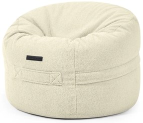 Fotoliu puf pentru copii crem cu tapițerie din țesătură bouclé Roll 80 – SLOWDOWN