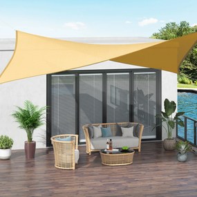 Outsunny Cort Parasolar Dreptunghiular pentru Exterior cu Protecție UV Respirabil cu Frânghii de Fixare, 3x4 m, Bej | Aosom Romania