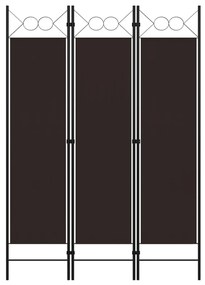 vidaXL Paravan de cameră cu 3 panouri, maro, 120 x 180 cm