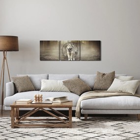 Tablou - Paznicul pădurii (cu ceas) (90x30 cm)