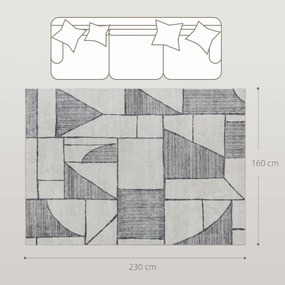 HOMCOM Covor Modern Antiderapant cu Linii Geometrice din Poliester, Multicolor | Aosom Romania
