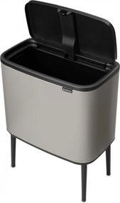 Cos de gunoi Brabantia Bo Touch 1010451, 36 L, Deschidere lina si silentioasa, Deschidere larga, Gri deschis