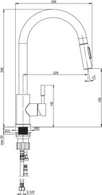Lima Baterie de bucătărie cu dispersor mobil BBM_F72M