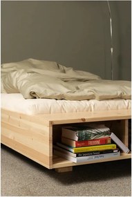 Pat în culoare naturală din lemn de pin fără tăblie cu somieră 90x200 cm Merge – Karup