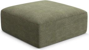 Taburet verde cu tapițerie din catifea reiată Campi – Cosmopolitan Design