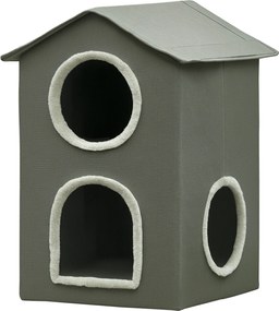 PawHut Ansamblu de Joacă Dublu Nivel pentru Pisici cu Perne Moi Lavabile, Centru de Activități, Bej | Aosom Romania