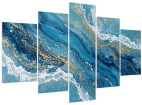 Tablou - Marmură bleu cu aur II. (150x105 cm)