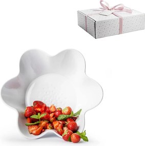 Bol ceramic PICCADILLY FLORA Ø25,5 cm, alba