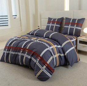 Lenjerie de pat din microfibra TARTAN albastru inchis Dimensiune lenjerie de pat: 2 buc 70 x 80 cm | 160 x 200 cm