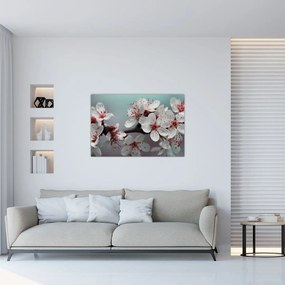 Tablou cu floare - roșie (90x60 cm)