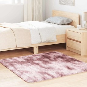 vidaXL Covor shaggy cu pom înalt, NAVARRA, roz praf, 120x120 cm