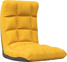 vidaXL Scaun de podea pliabil, galben muștar, material textil