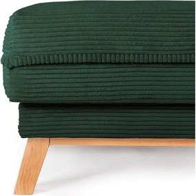 Taburet verde închis cu tapițerie din catifea reiată Tori – Bonami Selection