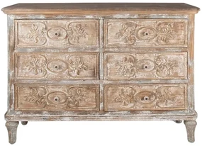 Comoda bej, din lemn masiv, aspect vintage, Fleuron