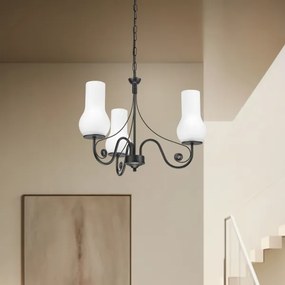 Lustră pe lanț Brilagi COTTAGE 3xE14/40W/230V negru/alb