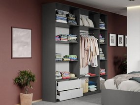 Set mobila dormitor complet Alb/Gri antracit Oasis C13
