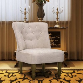 vidaXL Scaun în stil franțuzesc, crem, material textil