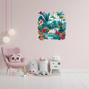 PIPPER. Autocolant circular de perete „O junglă colorată” mărimea: 60cm