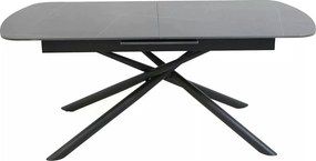 Masa extensibila VECTOR, negru mat cu efect de marmura, ceramica/metal